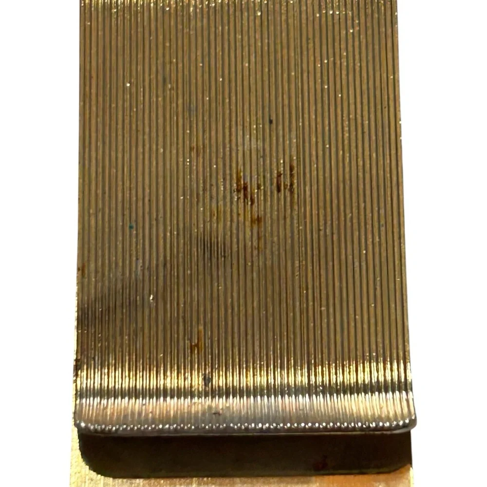 Vintage 2” Money Clip Gold Tone Metal Resin Brown And Gold Landing Eagle